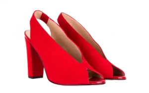 Sandały -056 8043-28 Czerwone Sandały, Skóra naturalna | Bayla Clearance