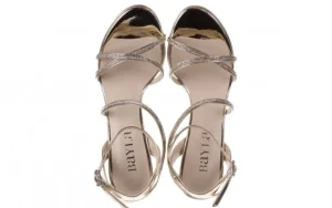 Sandały -187 587-9078 Gold 22 187052, Złoty, Skóra ekologiczna | Bayla Fashion