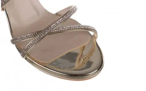 Sandały -187 587-9078 Gold 22 187052, Złoty, Skóra ekologiczna | Bayla Fashion