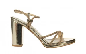 Sandały -187 587-1705 Gold 187235, Złoty, Skóra ekologiczna | Bayla Fashion