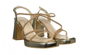 Sandały -187 296-1704 Gold 187233, Złoty, Skóra ekologiczna | Bayla Online