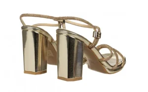 Sandały -187 587-1705 Gold 187235, Złoty, Skóra ekologiczna | Bayla Fashion