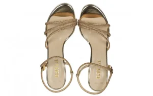 Sandały -187 587-1705 Gold 187235, Złoty, Skóra ekologiczna | Bayla Fashion