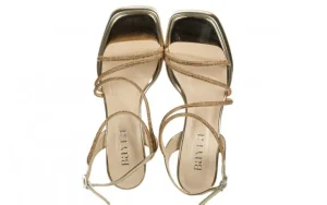 Sandały -187 296-1704 Gold 187233, Złoty, Skóra ekologiczna | Bayla Online