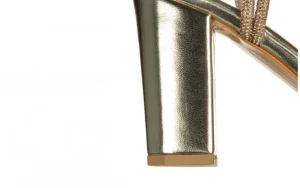 Sandały -187 587-1705 Gold 187235, Złoty, Skóra ekologiczna | Bayla Fashion