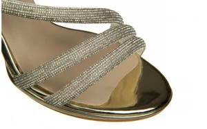 Sandały -187 587-1733 Gold 187101, Złoty, Skóra ekologiczna | Bayla Discount