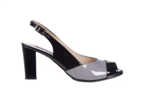 Sandały -130 1194-091-244 Granat Popiel, Skóra naturalna lakierowana | Bayla New