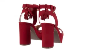 Sandały -067 129006 Nobuck Red Velvet, Czerwony, Skóra naturalna | Bayla New