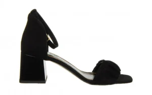 Sandały -159 4634 003-P Czarny Welur 159143, Skóra naturalna | Bayla Sale