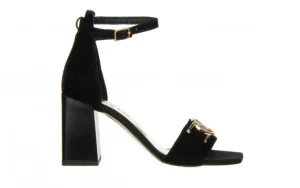 Sandały -159 4002 003-P Czarny Welur 159043, Skóra naturalna | Bayla Discount