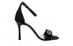 Sandały -159 5040 003-P Czarny Welur 159197, Skóra naturalna | Bayla New