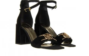 Sandały -159 4002 003-P Czarny Welur 159043, Skóra naturalna | Bayla Discount