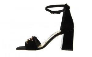 Sandały -159 4002 003-P Czarny Welur 159043, Skóra naturalna | Bayla Discount