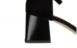 Sandały -159 4634 003-P Czarny Welur 159143, Skóra naturalna | Bayla Sale