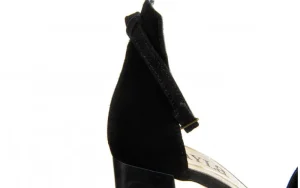 Sandały -159 4002 003-P Czarny Welur 159043, Skóra naturalna | Bayla Discount