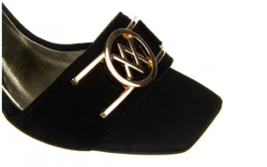 Sandały -159 4002 003-P Czarny Welur 159043, Skóra naturalna | Bayla Discount