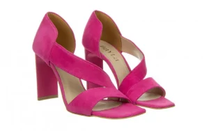 Sandały -157 4556 152-P Fuksja Welur 157039, Skóra naturalna | Bayla Best