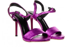 Sandały -159 4561 151-P Orchid Czarny Lico 159146, Różowy, Skóra naturalna | Bayla New