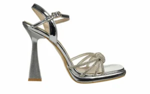 Sandały -187 201 Silver 187229, Srebrny, Skóra ekologiczna | Bayla Hot