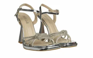 Sandały -187 201 Silver 187229, Srebrny, Skóra ekologiczna | Bayla Hot
