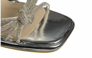 Sandały -187 201 Silver 187229, Srebrny, Skóra ekologiczna | Bayla Hot