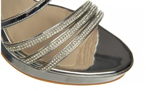 Sandały -187 557-750 Silver 187089, Srebrny, Skóra ekologiczna | Bayla Discount