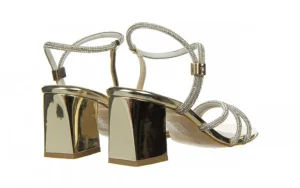 Sandały -187 ELLA-1705 Gold 187243, Złoty, Skóra ekologiczna | Bayla New