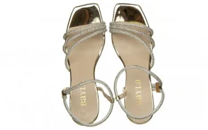 Sandały -187 ELLA-1705 Gold 187243, Złoty, Skóra ekologiczna | Bayla New