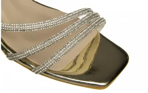 Sandały -187 ELLA-1705 Gold 187243, Złoty, Skóra ekologiczna | Bayla New