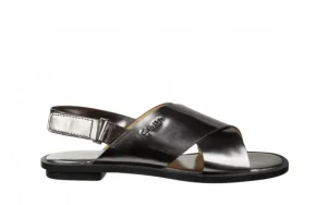 Sandały Calvin Klein Tonya Metallic Box Steel 098072, Srebrny, Skóra naturalna | Bayla Online