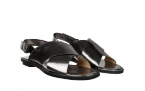 Sandały Calvin Klein Tonya Metallic Box Steel 098072, Srebrny, Skóra naturalna | Bayla Online