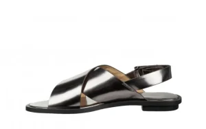 Sandały Calvin Klein Tonya Metallic Box Steel 098072, Srebrny, Skóra naturalna | Bayla Online