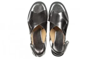 Sandały Calvin Klein Tonya Metallic Box Steel 098072, Srebrny, Skóra naturalna | Bayla Online