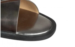 Sandały Calvin Klein Tonya Metallic Box Steel 098072, Srebrny, Skóra naturalna | Bayla Online