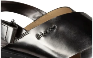 Sandały Calvin Klein Tonya Metallic Box Steel 098072, Srebrny, Skóra naturalna | Bayla Online