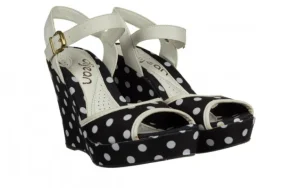 Sandały 753 516 Black Poa-White, Czarny, Materiał | Dijean Outlet