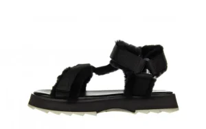 Sandały Raven Black 119160, Czarny, Futro naturalne | EMU Outlet