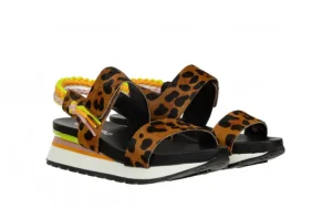 Sandały Leverett Leopard 602211, Wielokolorowy, Skóra naturalna | Gioseppo New