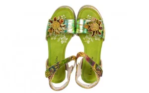 Sandały Hacdeo 09 Moutarde 202044, Zielony, Skóra naturalna | Laura Vita Discount