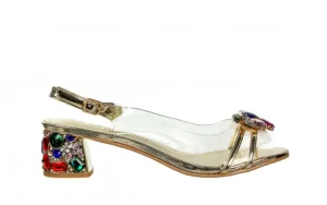 Sandały Mily 01 Or 202053, Złoty, Skóra naturalna | Laura Vita New