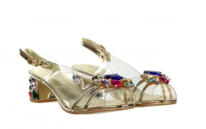 Sandały Mily 01 Or 202053, Złoty, Skóra naturalna | Laura Vita New