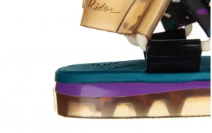 Sandały Papete Rider Ad Blue Purple Beige 010450, Czarny, Guma | Melissa Fashion