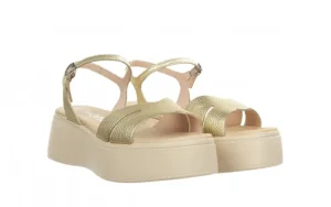 Sandały A-3710 Platino 138019, Złoty, Skóra naturalna | Wonders Hot