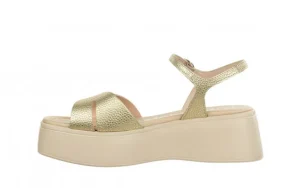 Sandały A-3710 Platino 138019, Złoty, Skóra naturalna | Wonders Hot