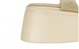 Sandały A-3710 Platino 138019, Złoty, Skóra naturalna | Wonders Hot