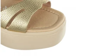 Sandały A-3710 Platino 138019, Złoty, Skóra naturalna | Wonders Hot