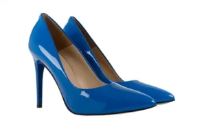 Szpilki -056 1810-753 Niebieski, Skóra naturalna lakierowana | Bayla New