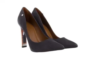 Szpilki -067 118706L Ciemnoszare, Skóra naturalna | Bayla Discount