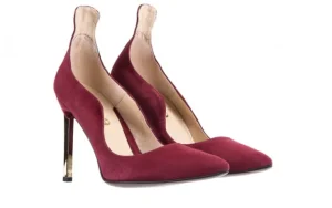 Szpilki -097 Z7102-839 Wino, Skóra naturalna | Bayla Discount