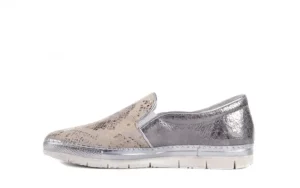 Trampki -131 3904 Perla, Srebro, Skóra naturalna | Bayla Outlet